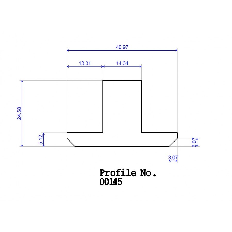 40 x 24 T Section 19mm 40 x 24 T Section 19mm