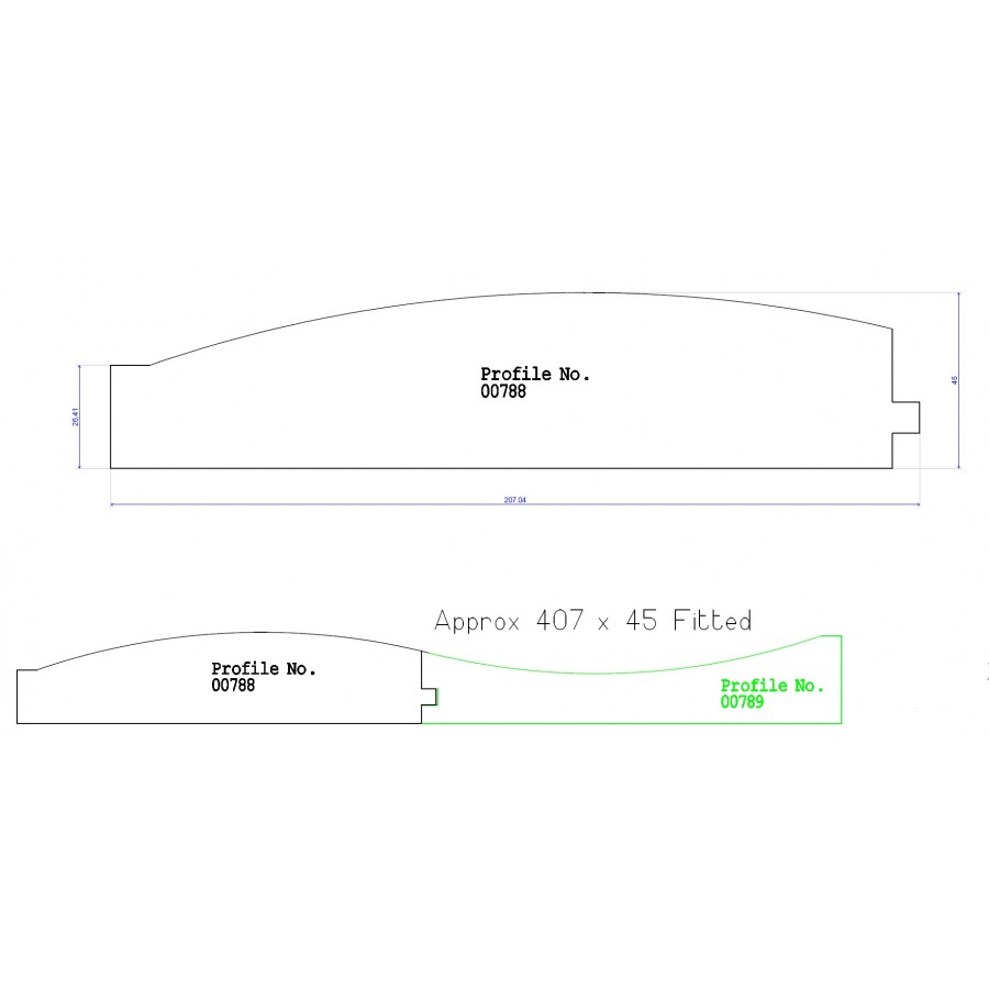 207 x 45 Three Part Fascia Reverse