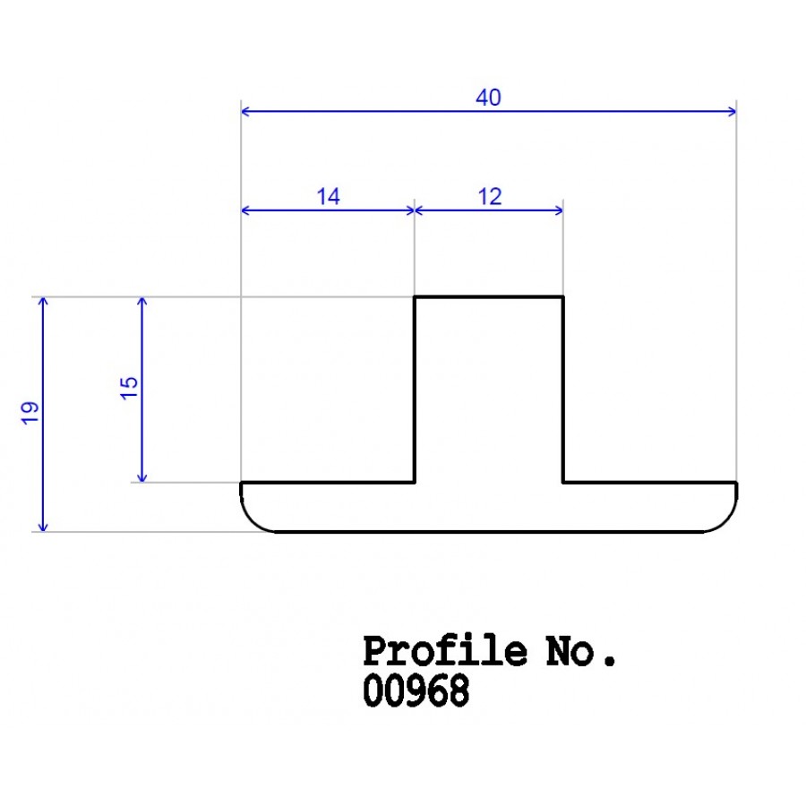 40 x 19 T Section 15mm 40 x 19 T Section 15mm