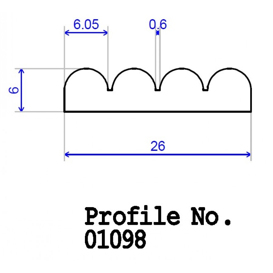 26 x 6 Reeded Section - Quadruple