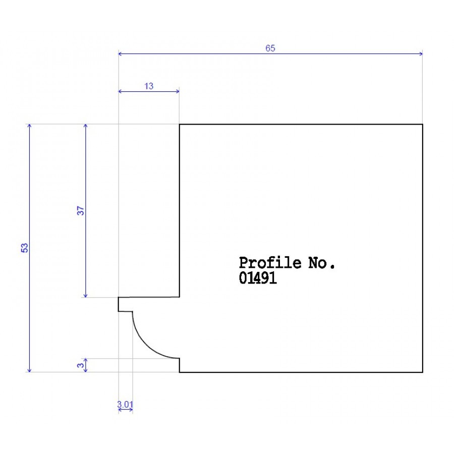 65 x 53 Sash Stile - Sash Head 65 x 53 Sash Stile - Sash Head