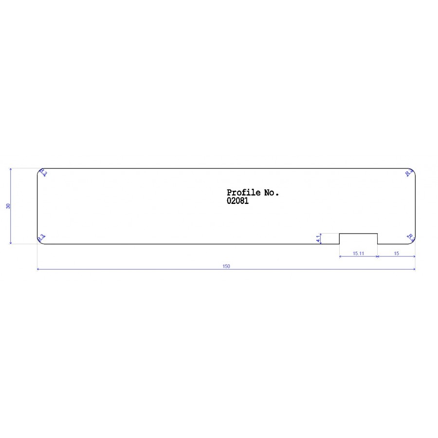 150 x 30 PAR with 3mm penro's + groove 15.1 x 4.1 150 x 30 PAR with 3mm penro's + groove 15.1 x 4.1