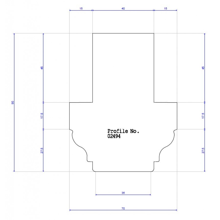 90 x 70 Mullion twice Ogee