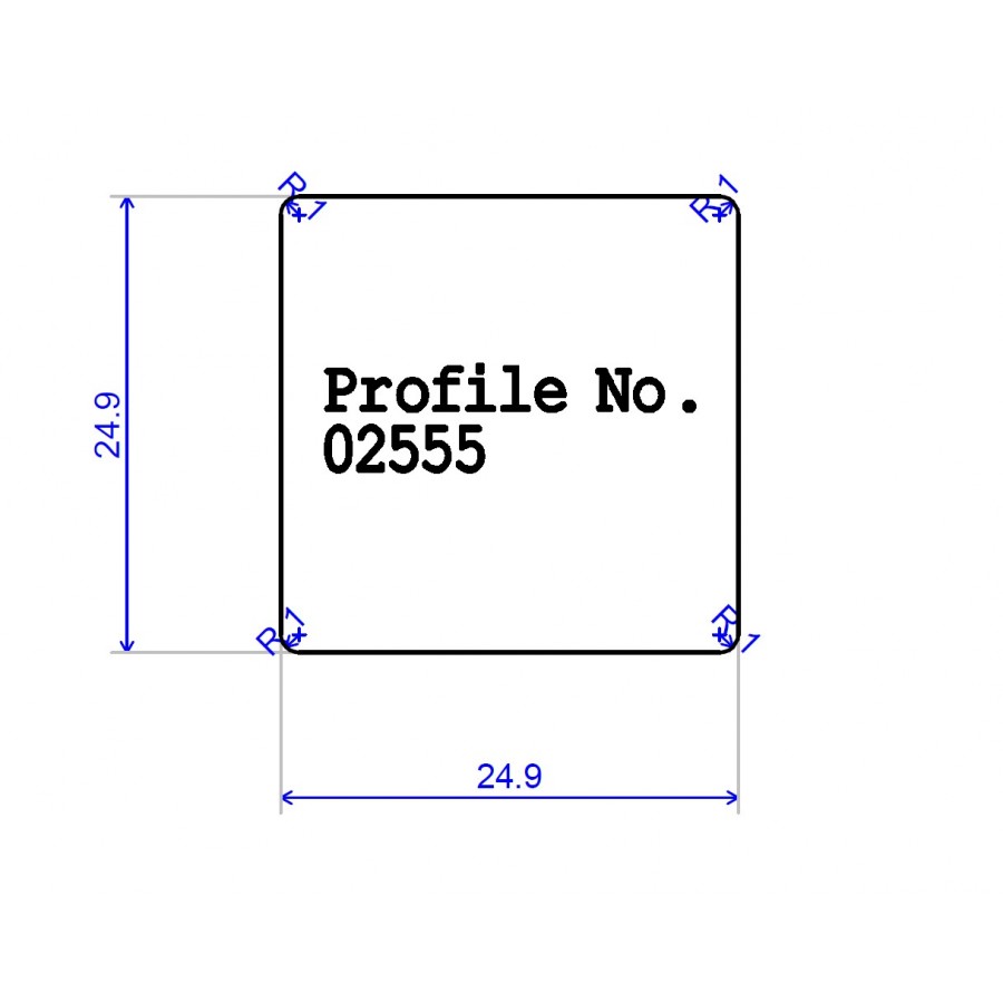 24.9 x 24.9 Spindles PAR eased edges