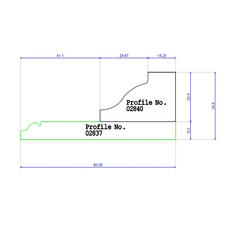 38.9 x 25.5 Two Part L Tongue Arch