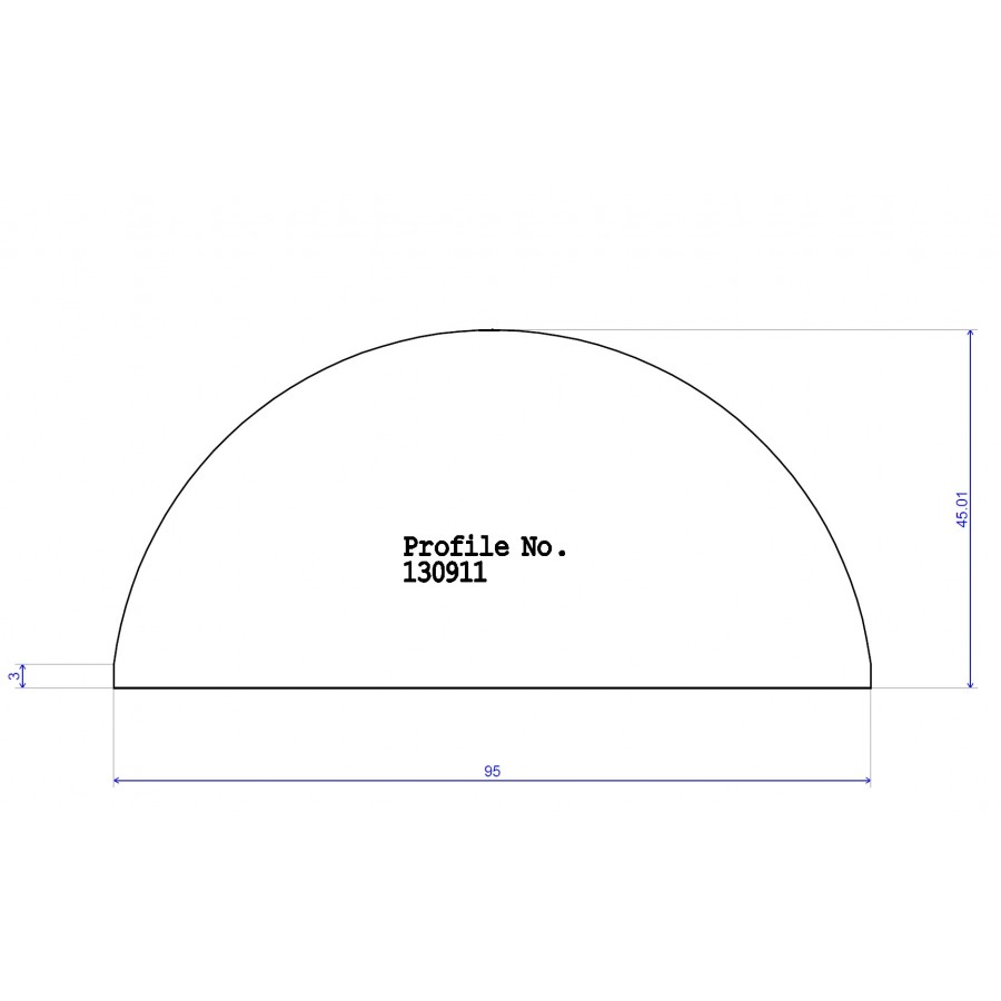 95 x 45 Half Round