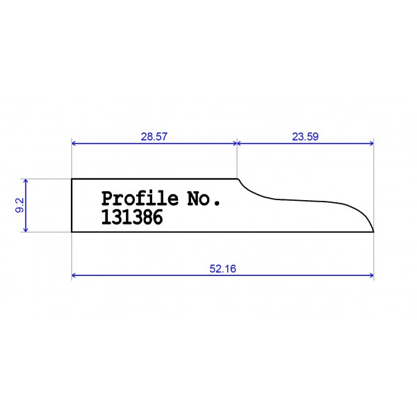 52.16 x 9.2 Panel Mould Streched Ovolo Profile 12