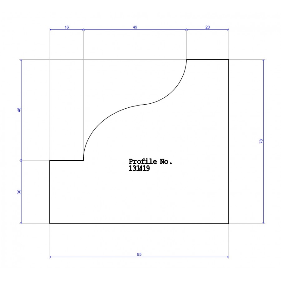 85 x 78 Cornice Lambs Tongue 85 x 78 Cornice Lambs Tongue