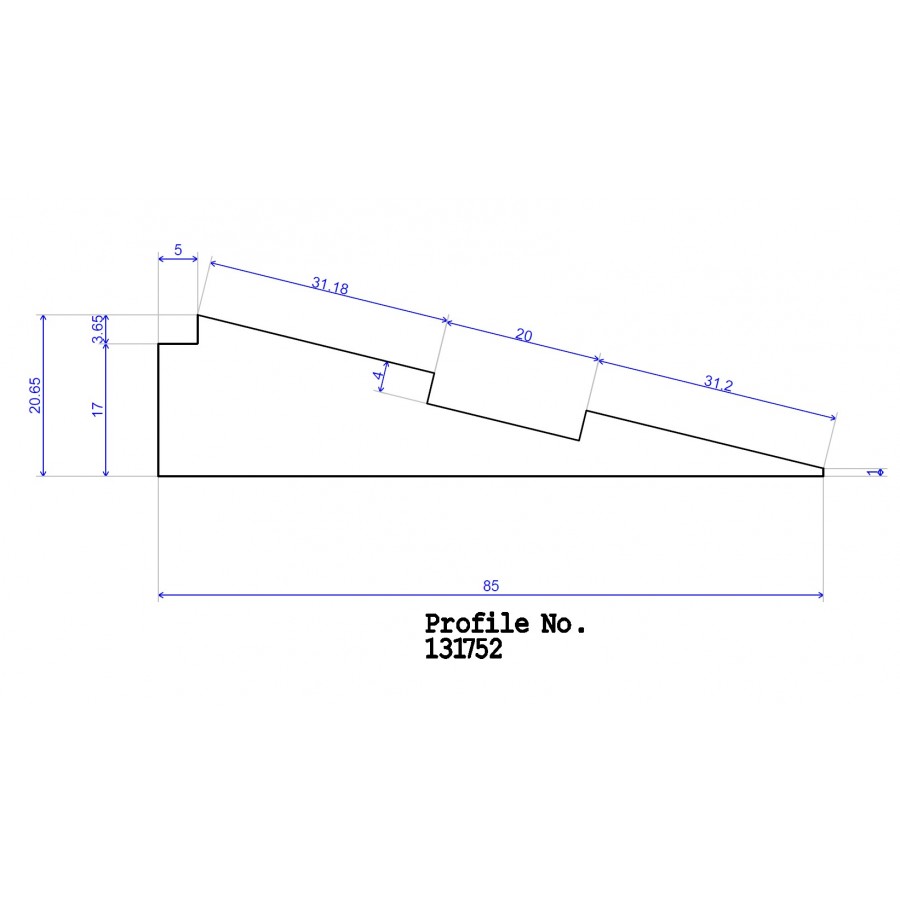 85 x 20.71 PAR Tapered 5x5 Rebate 4 x 20 Groove