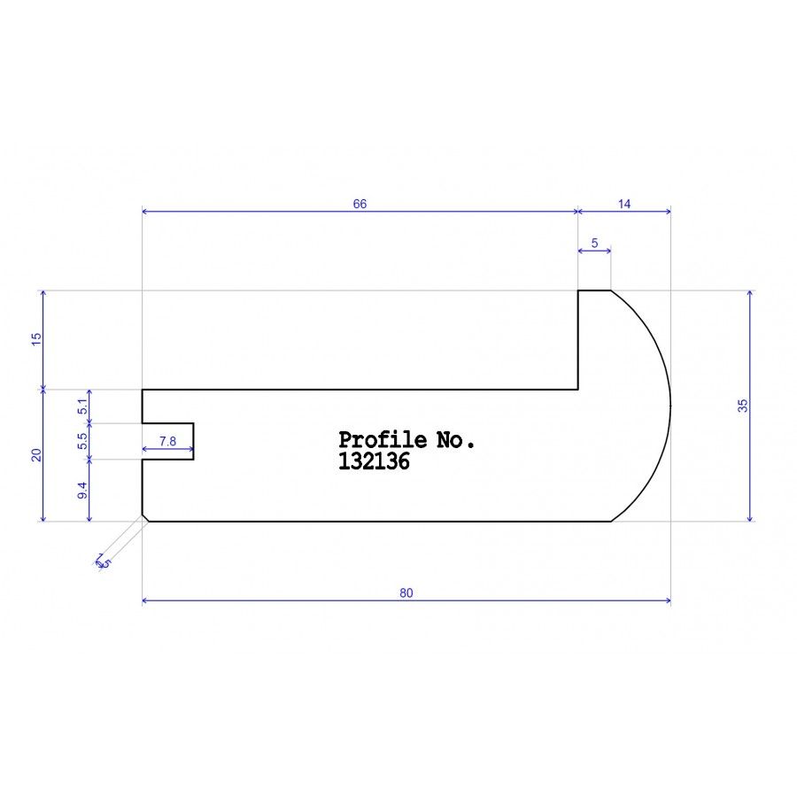 80 x 35 80 x 35 Nosing 20mm 80 x 35 80 x 35 Nosing 20mm