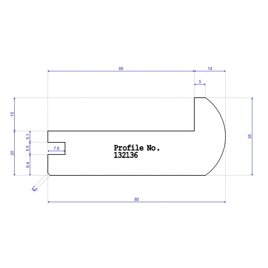 80 x 35 80 x 35 Nosing 20mm